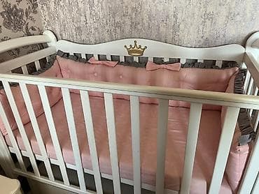 Кеңсе буюмдары: Детская кровать со вставным ящиком для детских вещей. (Качается) — 2