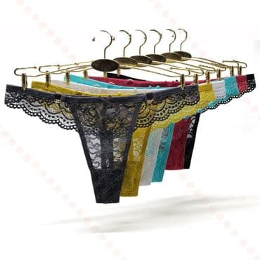 женские турси: Трусики, Стринги, С кружевом, Гипюр, Китай — 3