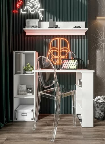 Компьютерный стол, Новый, С полками