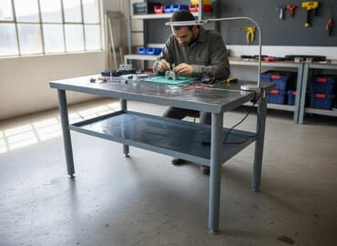 тумба бетон: Металлический стол . все размеры на фото.ножки регулируемые под — 1