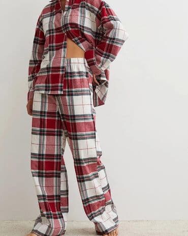 белая ночная сорочка: Пижама, Хлопок, XS, S, M — 7