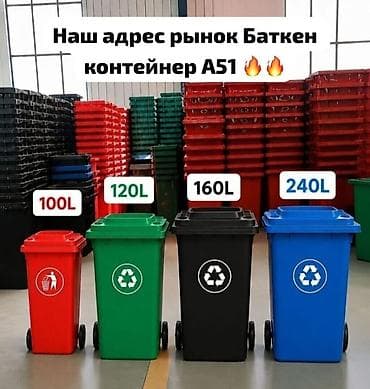 мусорный контейнер бишкек: Мусорный бак 105литр-2499сом🔥Акция! 120литр-2799сом🔥Акция! — 1