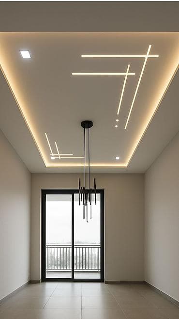 Линейные световые линии в потолке — современная архитектурная