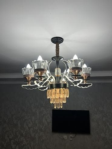 Люстры: Потолочная люстра с LED‑подсветкой и хрустальным каскадом - — 8