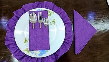 Текстильный набор для сервировки стола в фиолетовом цвете,цвет можно