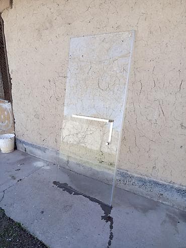 резка стекл: Стеклянная дверная створка с фурнитурой - Прозрачное полотно из — 2