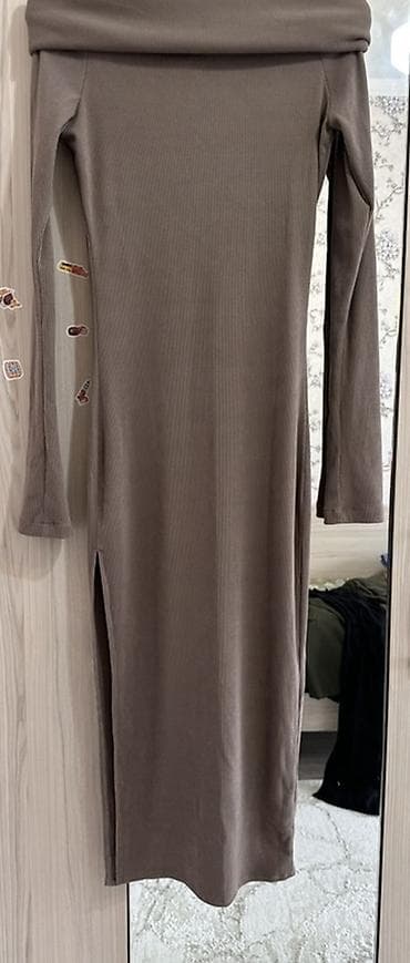 dress: Повседневное платье, Осень-весна, Длинная модель, Трикотаж, Лапша, S — 1