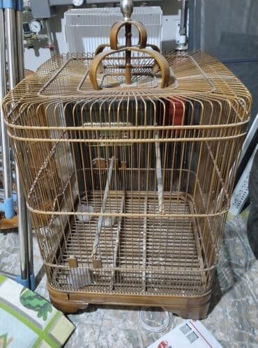 корм для птенцов волнистых попугаев: Клетка для птиц из бамбука, выполненная в традиционном стиле. Имеет — 5