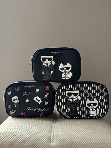 Набор фирменных косметичек и мини-сумок Karl Lagerfeld и Fendi. Karl