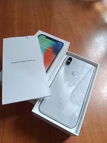 IPhone X, 64 ГБ, Серебристый, Коробка