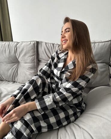 белая ночная сорочка: Пижама, Хлопок, XS, S, M — 6