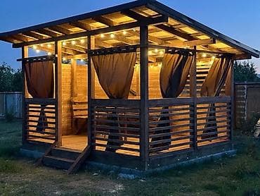 Үй жана бакча: Пергола, Жыгач, Өзүнчө турган, Камтылган арткы жарык, Жаңы, Орнотуу — 3