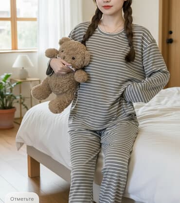 стильная одежда больших размеров для женщин: Женские домашние пижамы — два варианта: 1) Трикотажный комплект в — 1