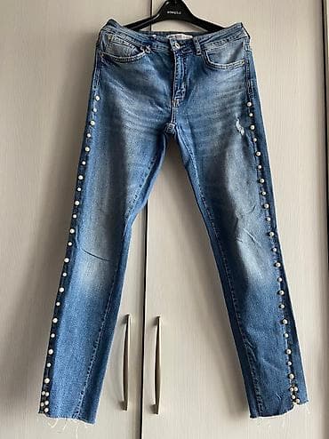 Джинсы: Джинсы, Прямые, Zara, Турция, Средняя талия, M — 1