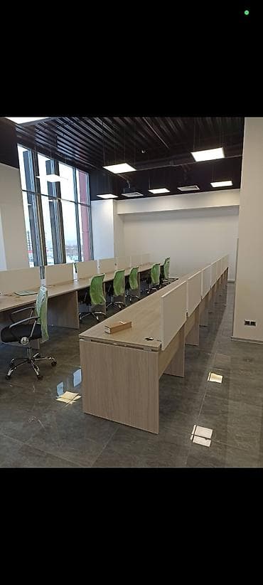 стол письменный б: Офисный стол, Регулируемый, цвет - Бежевый, Прямоугольный, ЛДСП — 1