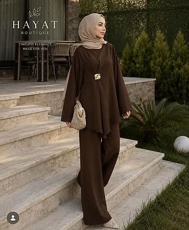 палаццо: Совершенно Новый Женский костюм «Hayat Boutique» в шоколадном цвете — 3