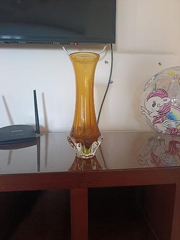 винтажные очки: Ваза из цветного стекла (янтарный оттенок) - Материал: толстостенное — 2