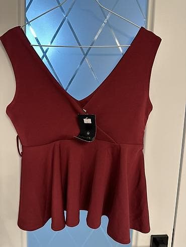 кожанная юбка: Топ, Трикотаж, Открытая спина, M — 1