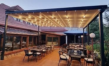 перголы: Пергола, Металл, Пристенная, Встроенная подсветка — 6