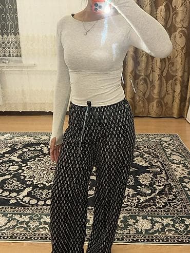 корейский одежда: Брюки Широкие, Лето, Made in KG, Новый, M, L, XL — 6
