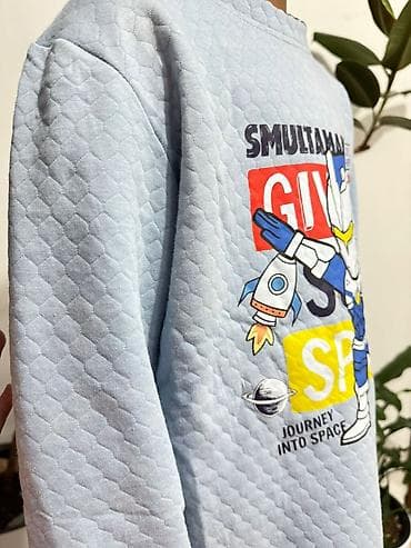 детский платья для девочек: Рубашка, цвет - Голубой, Новый — 10