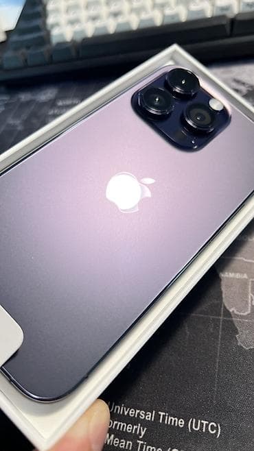 IPhone 14 Pro, Б/у, 128 ГБ, Deep Purple, Коробка