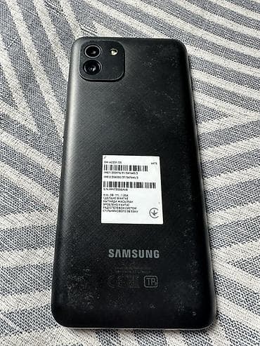 pixel fold: Samsung Galaxy A03, Б/у, 64 ГБ, цвет - Черный, 2 SIM — 2