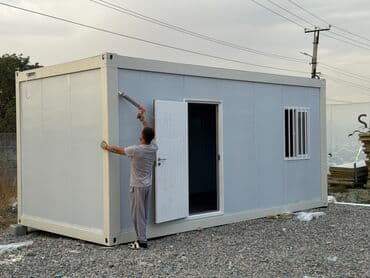 продаю дом красный строитель: Предлагается модульный контейнерный дом, выполненный в светло-сером — 1
