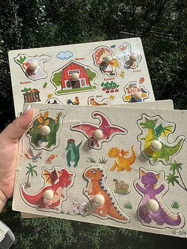 Игровые комплексы: Игрушки по методике монтессори пазлы новые эко из натурального дерева — 1