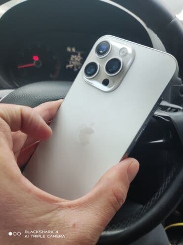 нодбук айфон: IPhone 15 Pro Max, Колдонулган, 512 ГБ, Ак, Заряддоочу түзүлүш, Куту, 99 % — 10