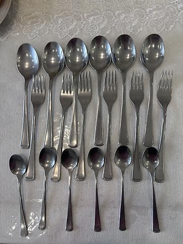 Набор столовых приборов из нержавеющей стали + набор столовых ложек с