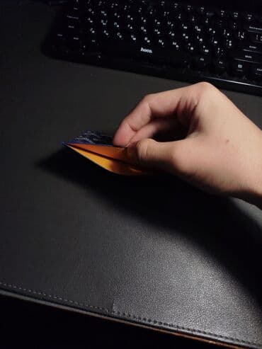 кошелек кожа: Картхолдер, цвет - Синий, Новый, Унисекс — 3