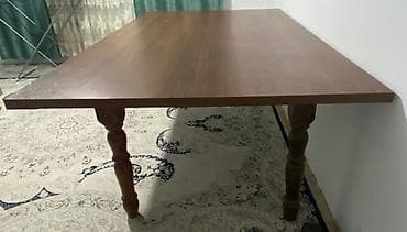 Ашкана столдору: Большой прямоугольный обеденный/рабочий стол из массива дерева. - — 1