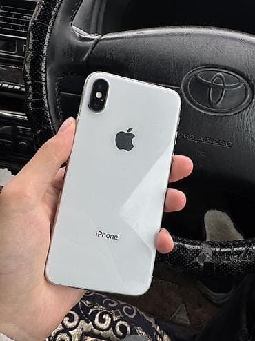 IPhone X, Б/у, 64 ГБ, Белый, Зарядное устройство, 87 %