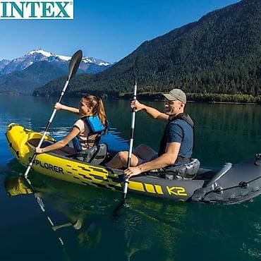 Спорт жана хобби: Надувной двухместный каяк Intex Explorer K2 - Тип: надувной каяк для — 1