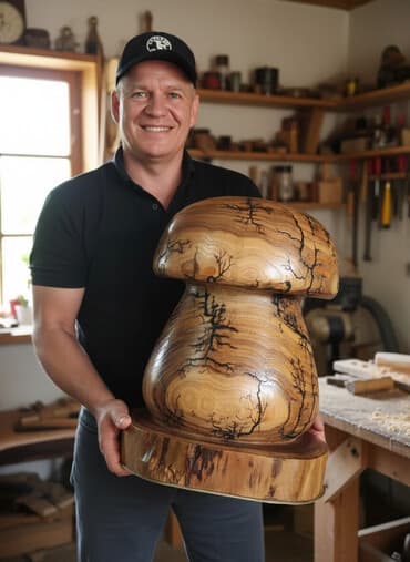 рас мебели: Декоративная скульптура «Гриб» из массива дерева. - Материал: цельное — 1