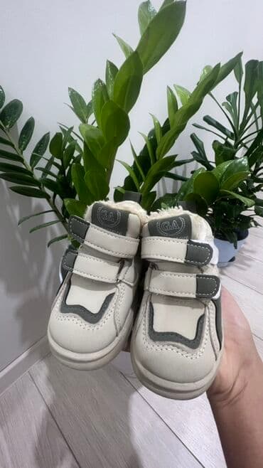 сменная обувь: Детские утеплённые кроссовки/ботинки, размер 21. - Цвет: молочный с — 1