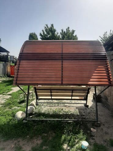 садовый дом: Садовые качели Металл, Со спинкой, С крышей — 4