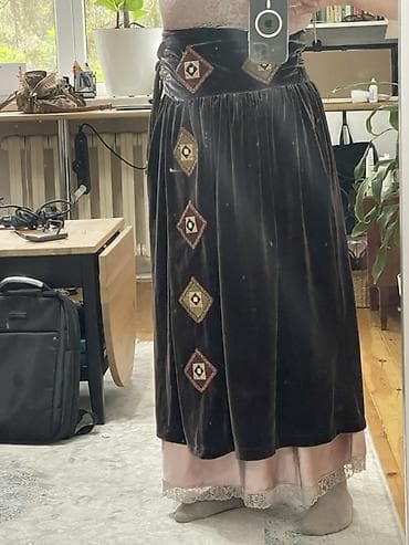 высокие: Юбка, Макси, Бархат, Высокая талия — 3