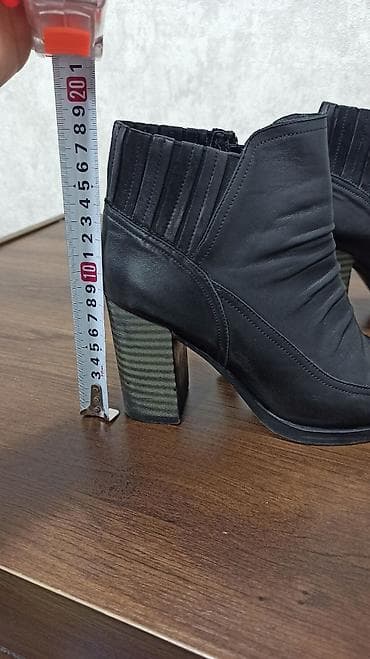 Оксфорды: Кожаные ботильоны б/у, Турция, флисовое утепление внутри, состояние — 4