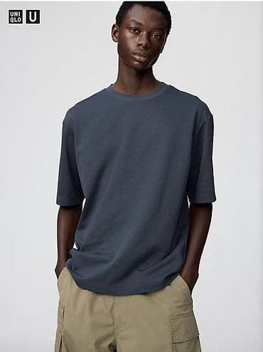 Личные вещи: Мужская футболка, L, Uniqlo, Новый, цвет - Синий, Самовывоз — 1