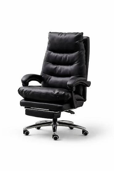 Офисное кресло, Новый, С колесиками, цвет - Черный, Экокожа, Самовывоз, Платная доставка