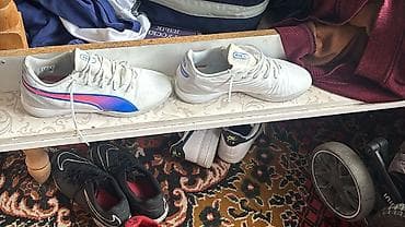 ортопед обувь: Футбольные бутсы Puma KING, низкий профиль. - Цвет: белый с фирменной — 2