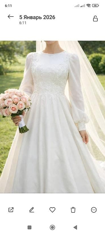 Закрытое платье, можно покрытым невестам. Б/у, состояние хорошее
