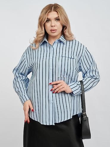 Рубашка, Классическая модель, Оверсайз, В полоску, Китай