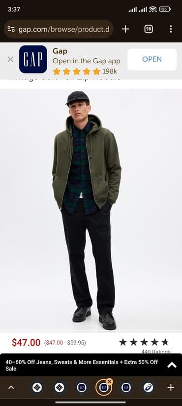 gap худи: Продаю новую толстовку на молнии. из США сайт GAP. цвет хаки/зелёный — 3