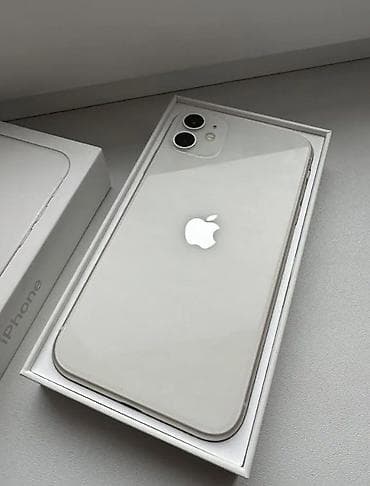 IPhone 11, Б/у, 128 ГБ, Белый, Зарядное устройство, Защитное стекло, Чехол, 78 %