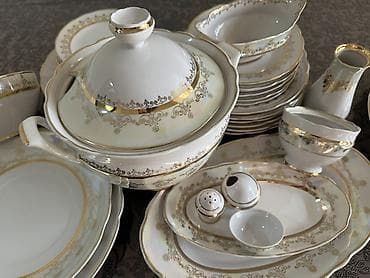 сервиз на 12 персон: Богато и изысканно! Перламутр с позолотой! 😍 Новый столовый сервиз на — 9