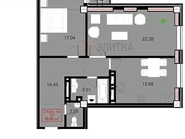 Квартиры: 2 комнаты, 79 м², Советская/Скрябина Элитка, 9 этаж, Дизайнерский ремонт — 1
