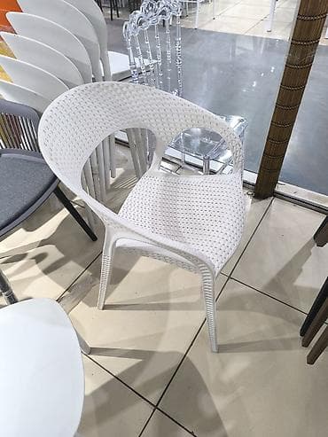 foldable table: Пластиковый стул, Новый, цвет - Белый — 2